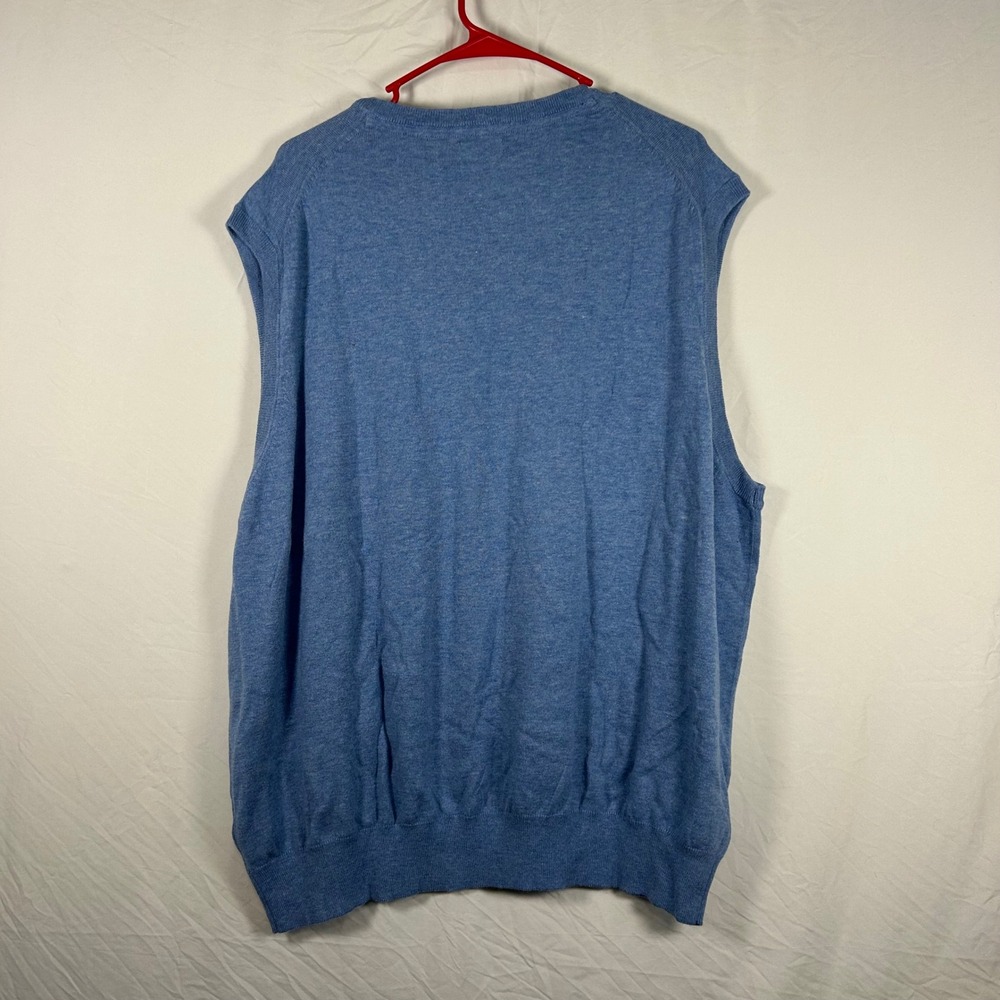 IZOD Sweater Vest Mens 2XL Blue Premium Essentials V-Neck Natural Stretch NWT - Picture 4 of 4